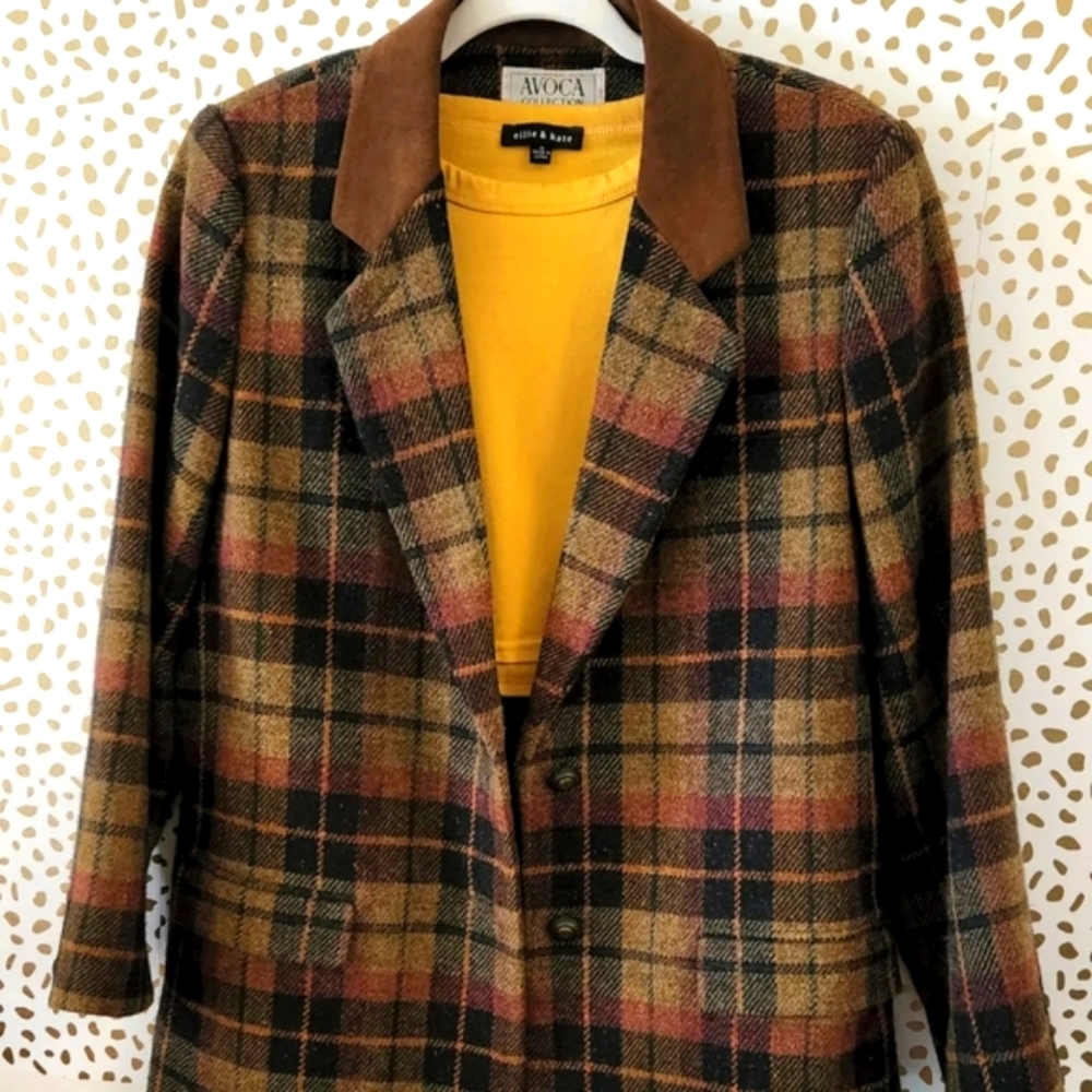AVOCA Vintage Plaid Wool Blazer. Not your basic blazer. TRAILBLAZER
